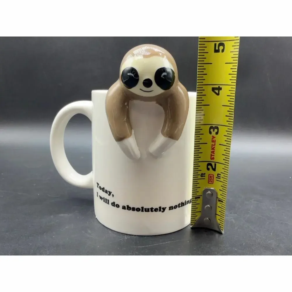 Decodyne 3D Sloth Mug Today I Will Do Absolutely Nothing Coffee Cup 12 Oz